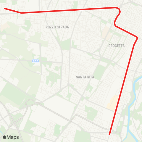 GTT Torino Metropolitana, Stazione Fermi (Collegno) - Stazione Bengasi map