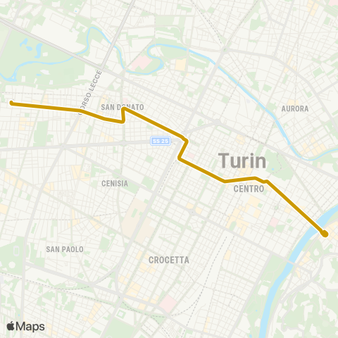 GTT Torino Piazza Campanella - Piazza Gran Madre map