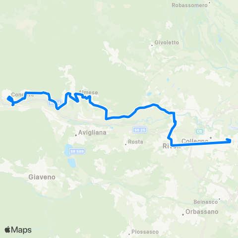 GTT Torino Collegno - Condove map