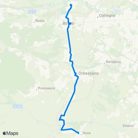 GTT Torino None - Alpignano (Linea Di Gronda) map