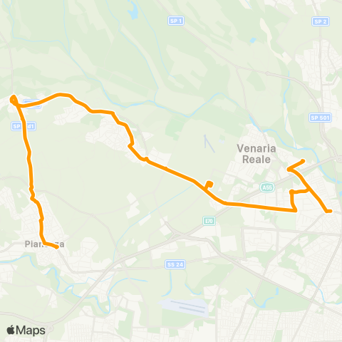 GTT Torino Piazza Stampalia - via Piave (Pianezza) map