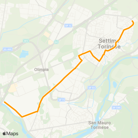 GTT Torino Speciale Stabilimenti, via Lombardia (Settimo T.SE) - Lungo Stura Lazio map