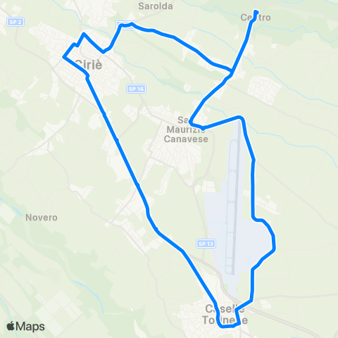 GTT Torino Torino - Malanghero - Cirié map