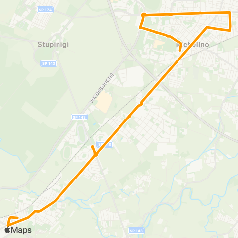GTT Torino Via Verdi (Candiolo) - Vill. Dega (Vinovo) - via Trento (Nichelino) map