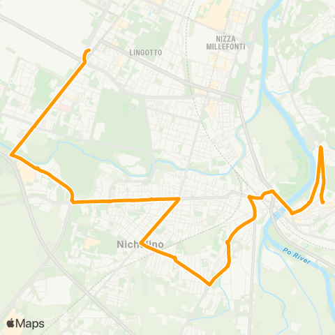 GTT Torino Piazza Baden Baden (Moncalieri) - Piazzale Caio Mario map