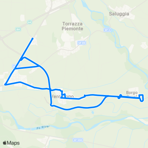 GTT Torino Servizio Scuolabus Comune Di Verolengo map