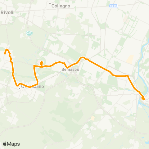 GTT Torino Via Gorizia (Rivalta) - via Goito (Moncalieri) map