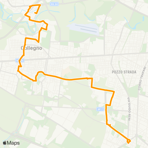 GTT Torino Viale Partigiani (Collegno) - via Don Borio (Grugliasco) map