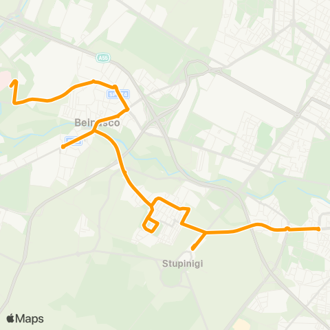 GTT Torino Ospedale San Luigi (Orbassano) - via Orbassano (Borgaretto) map