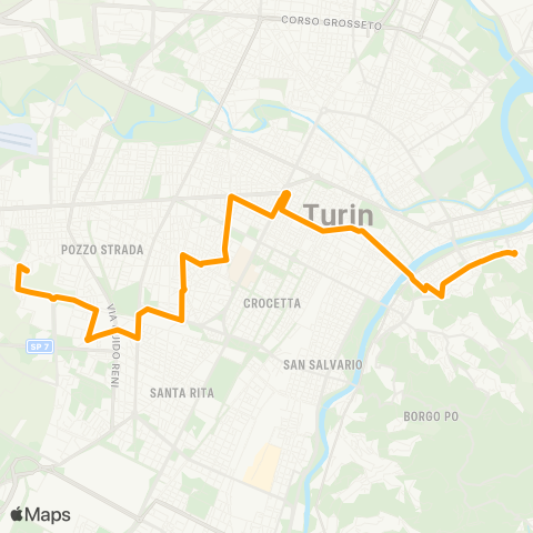 GTT Torino Corso Tirreno (Grugliasco) - Largo Tabacchi map