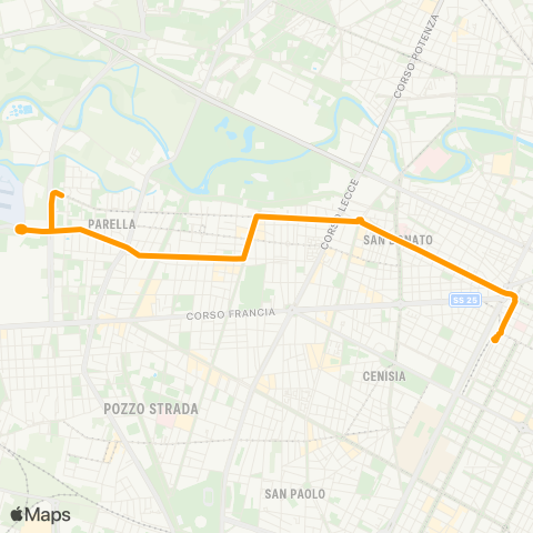 GTT Torino Via Servais - Corso Bolzano map