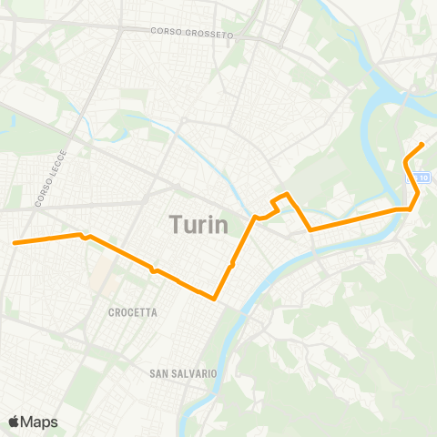 GTT Torino Via Cafasso - via Frejus map