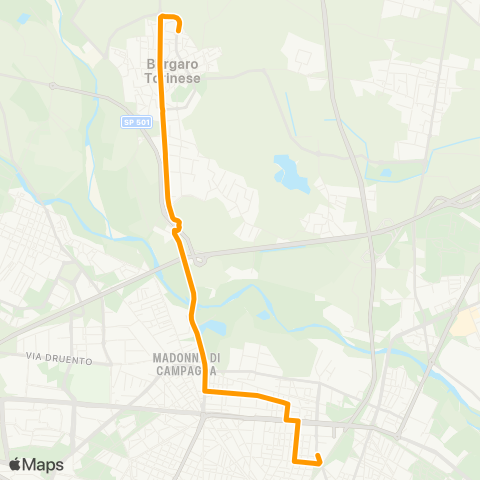 GTT Torino Via Italia (Borgaro) - via Fossata map