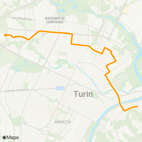 GTT Torino Piazzale Vallette - Largo Tabacchi map