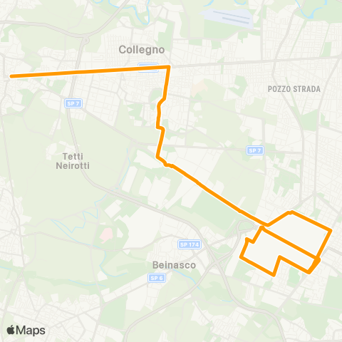 GTT Torino Speciale Stabilimenti, Piazza Martiri Della Libertà (Rivoli) - via Biscaretti map