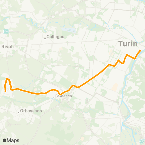 GTT Torino Notturna, Piazza Vittorio Veneto - Rivalta map