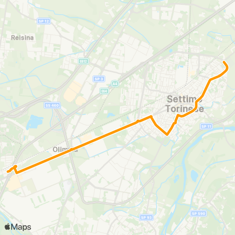 GTT Torino Corso Vercelli (Park Stura) - via Lombardia (Settimo T.SE) map
