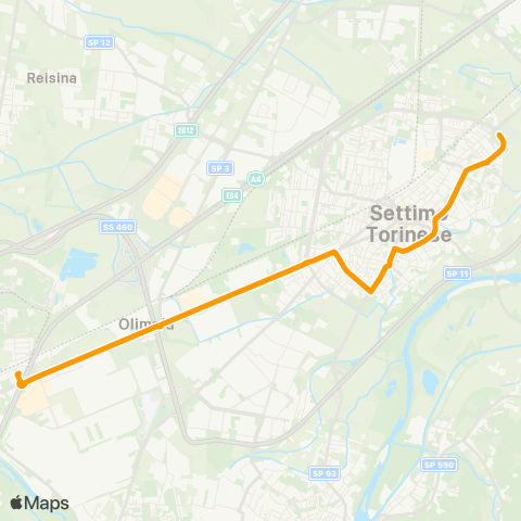 GTT Torino Feriale, Corso Vercelli (Park Stura) - via Lombardia (Settimo T.SE) map