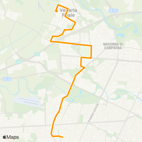 GTT Torino Viale Giordano Bruno (Venaria Reale) - via Monte Ortigara map