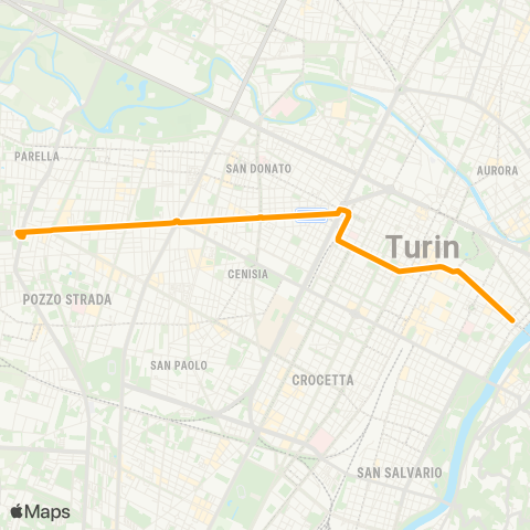 GTT Torino Notturna, Piazza Vittorio Veneto - Piazza Massaua map