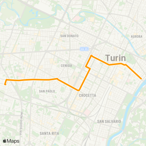 GTT Torino Notturna, Piazza Vittorio Veneto - via Brissogne map