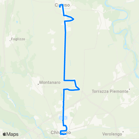 GTT Torino Chivasso - Caluso map