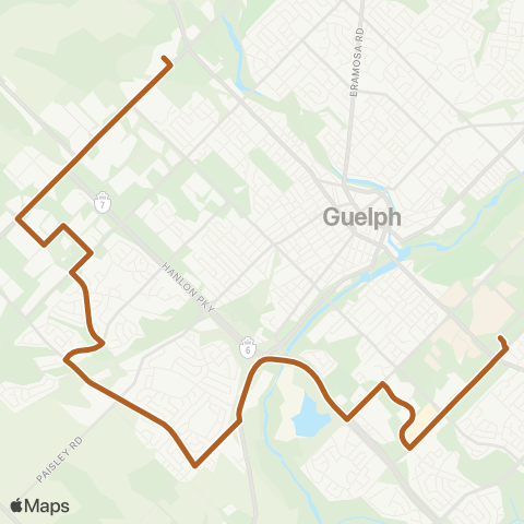 Guelph Transit Watson Woodlawn map