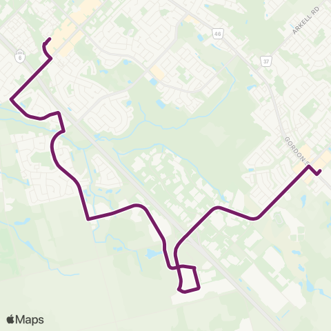 Guelph Transit Hanlon Creek map
