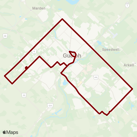 Guelph Transit Brewery Tour Charter map