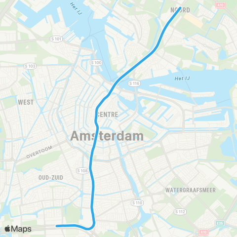 GVB Metrolijn 52 map