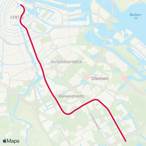 GVB Metrolijn 53 map