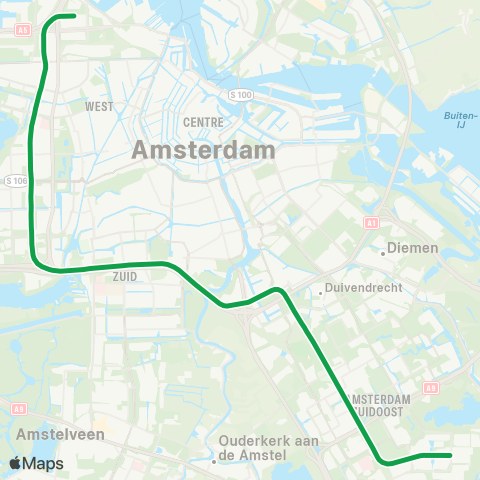 GVB Metrolijn 50 map