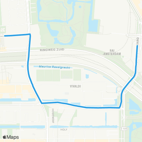 GVB Buslijn 72 map
