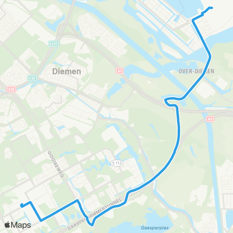 GVB Buslijn 360 map