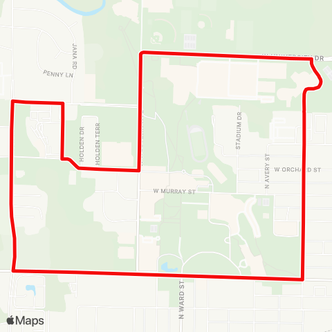 Go West Transit Red map
