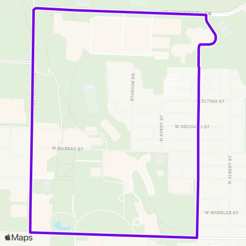 Go West Transit Purple map