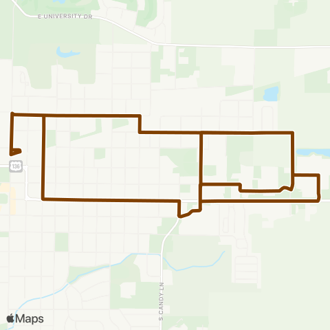 Go West Transit Brown map