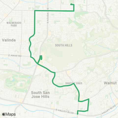 Go West Shuttle Green North map