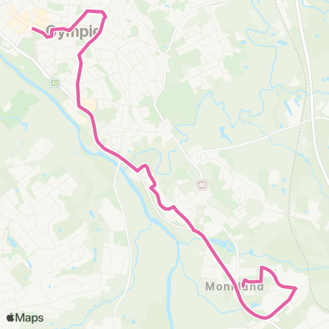 Translink Gympie Monkland - Town Ctr via Gympie Central map