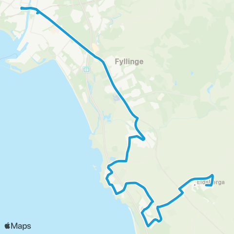 Hallandstrafiken Eldsberga Hemgården—Halmstad Resecentrum map