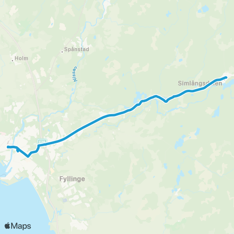 Hallandstrafiken Halmstad Resecentrum—Simlångsdalen map