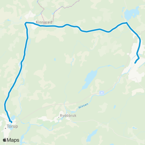 Hallandstrafiken Torup Station—Hyltebruk Bussterminal map
