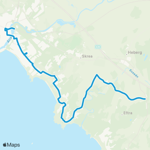Hallandstrafiken Falkenberg Tullbroskolan—Eftra Korsväg map