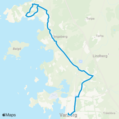 Hallandstrafiken Varberg Bussterminal—Lindåsvägen map