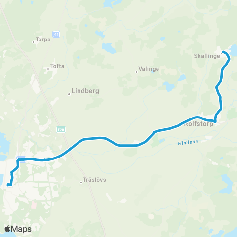 Hallandstrafiken Varberg Bussterminal—Skällinge Affär map