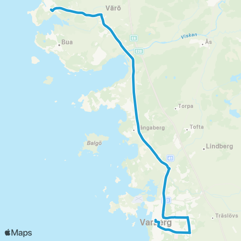 Hallandstrafiken Varberg Bussterminal—Ringhals, Vakten map