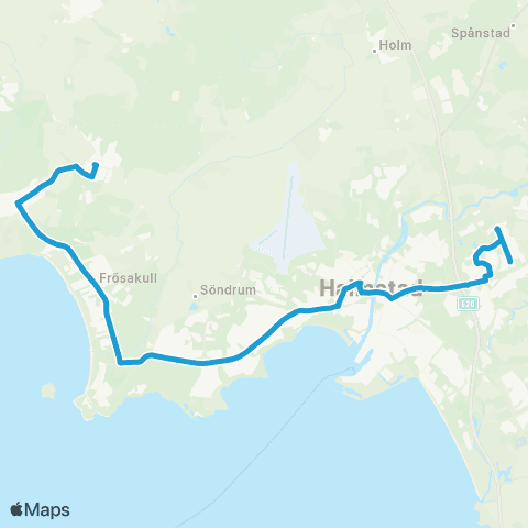 Hallandstrafiken Halmstad Vallås Nedre—Gullbrandstorp map