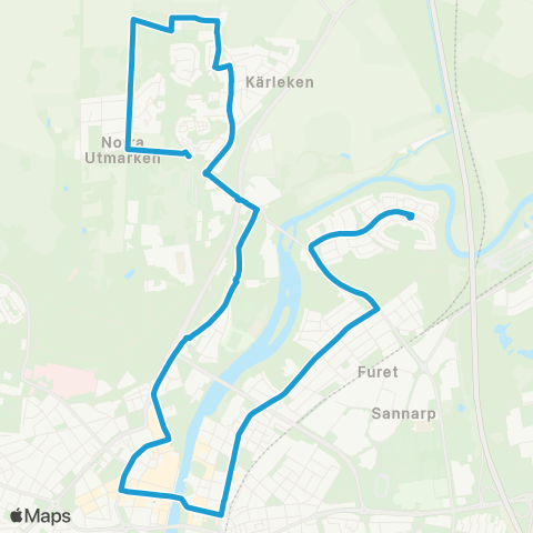 Hallandstrafiken Halmstad Frennarp—Halmstad Sofieberg map