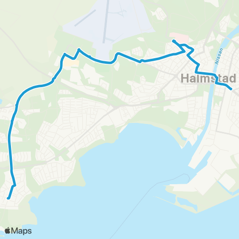 Hallandstrafiken Halmstad Stenhuggeriet—Halmstad Resecentrum map