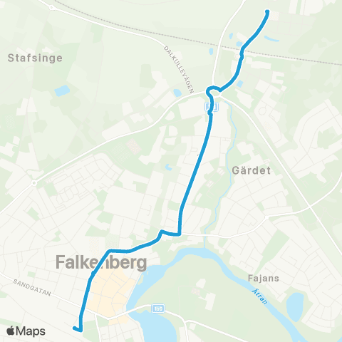 Hallandstrafiken Falkenberg Bussterminal—Falkenberg Dalsberg map